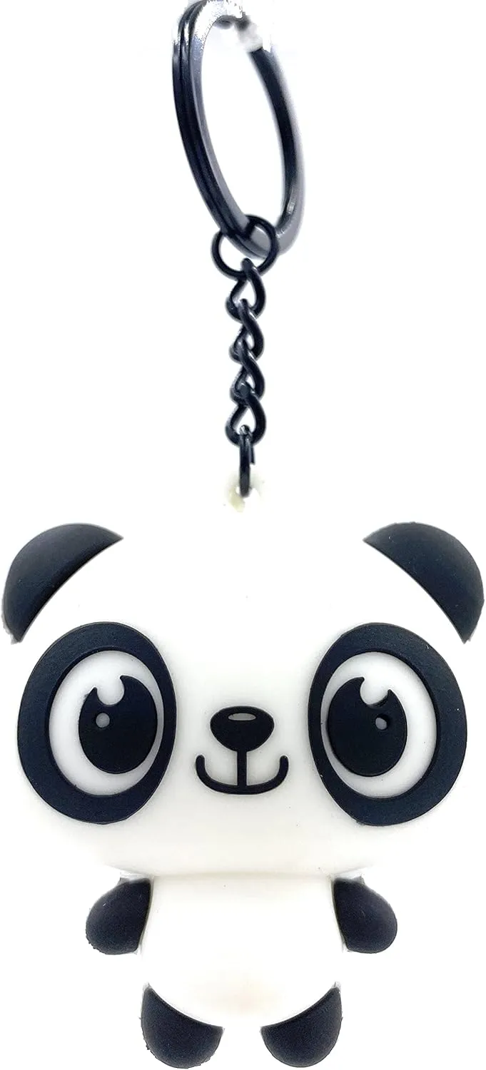Panda Keychains for Girls Cute keychains for Kids Rubber Animal Key Organizer Kawaii Panda Purse Backpack Charm Pendant Bag Hanging