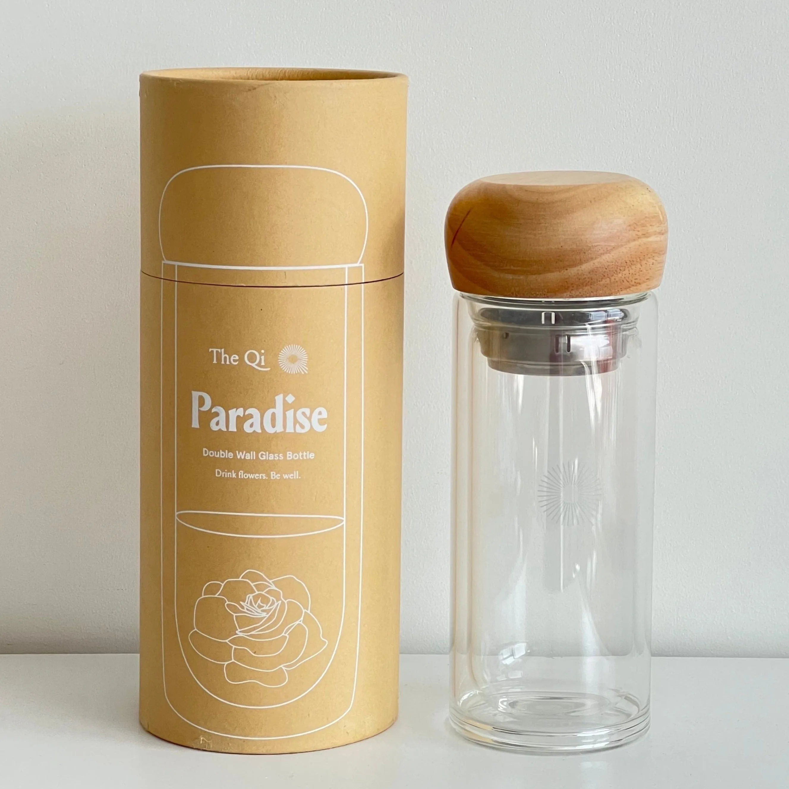 Paradise Double Wall Glass Bottle by The Qi