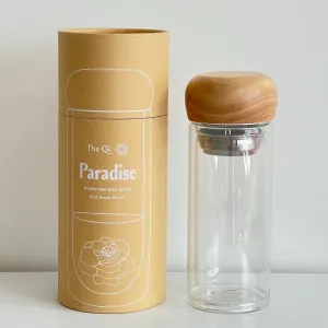 Paradise Double Wall Glass Bottle by The Qi