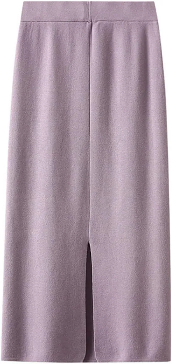 Pencil Skorts for Women Casual Solid Color Elastic High Waist Side Slit Skirts 2025 Fashion Soft Comfy Bodycon Skirt