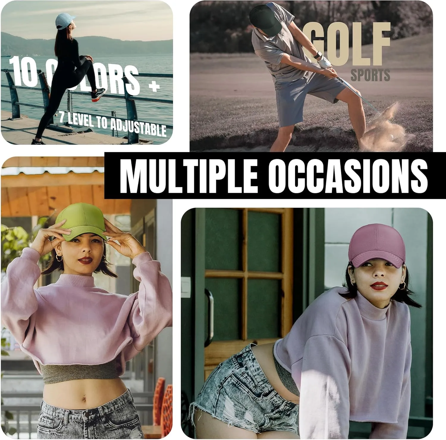 Performance Snapback Hats for Men Women,6 Panel Baseball Cap,Golf,Running,Workout