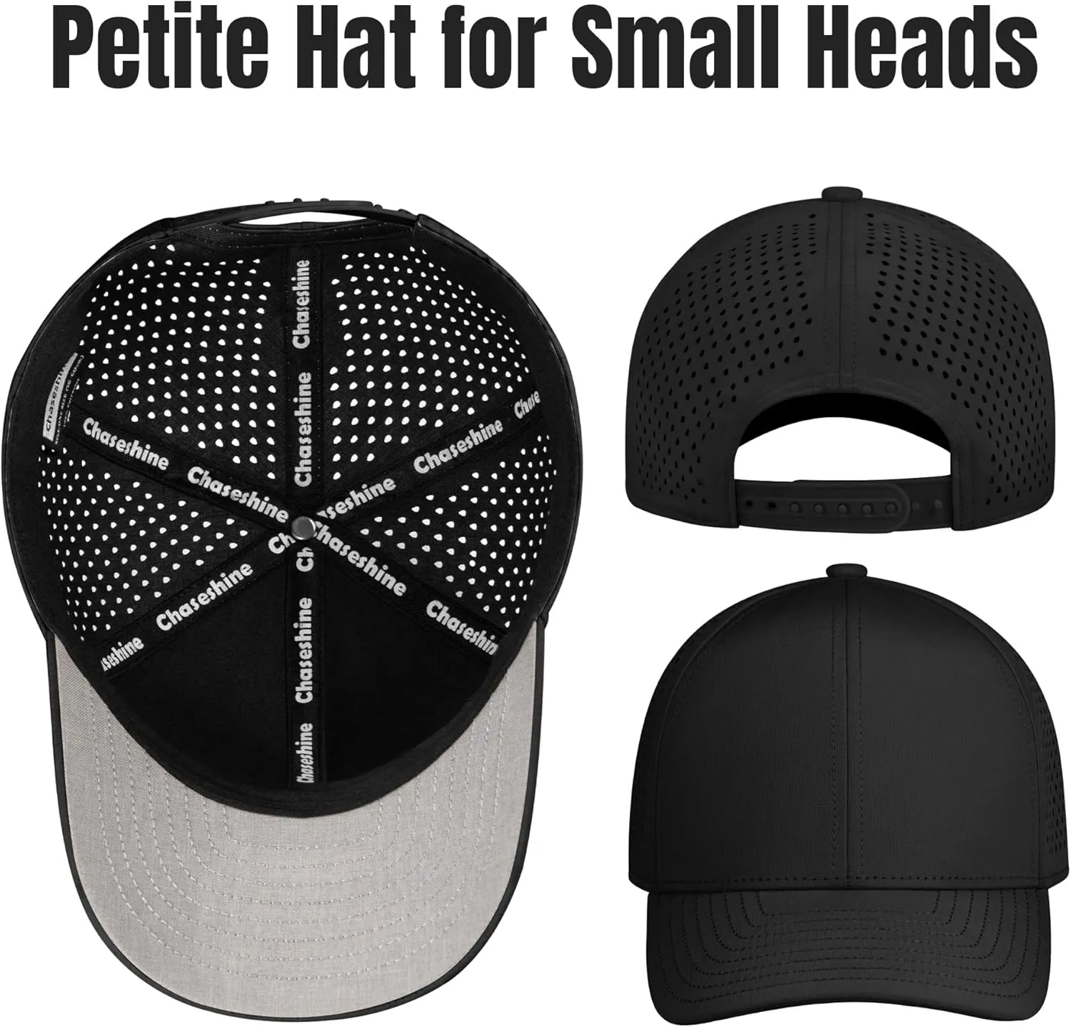 Performance Snapback Hats for Men Women,6 Panel Baseball Cap,Golf,Running,Workout