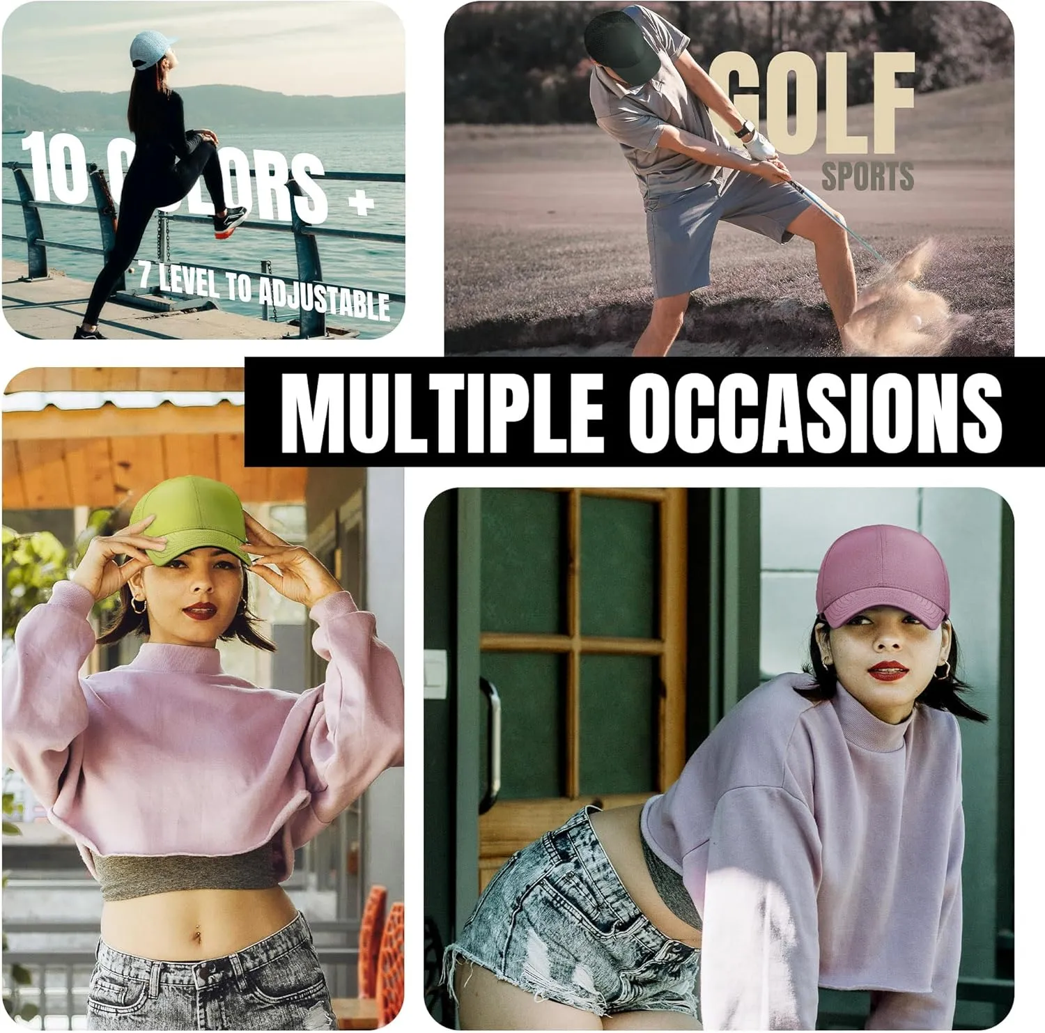 Performance Snapback Hats for Men Women,6 Panel Baseball Cap,Golf,Running,Workout