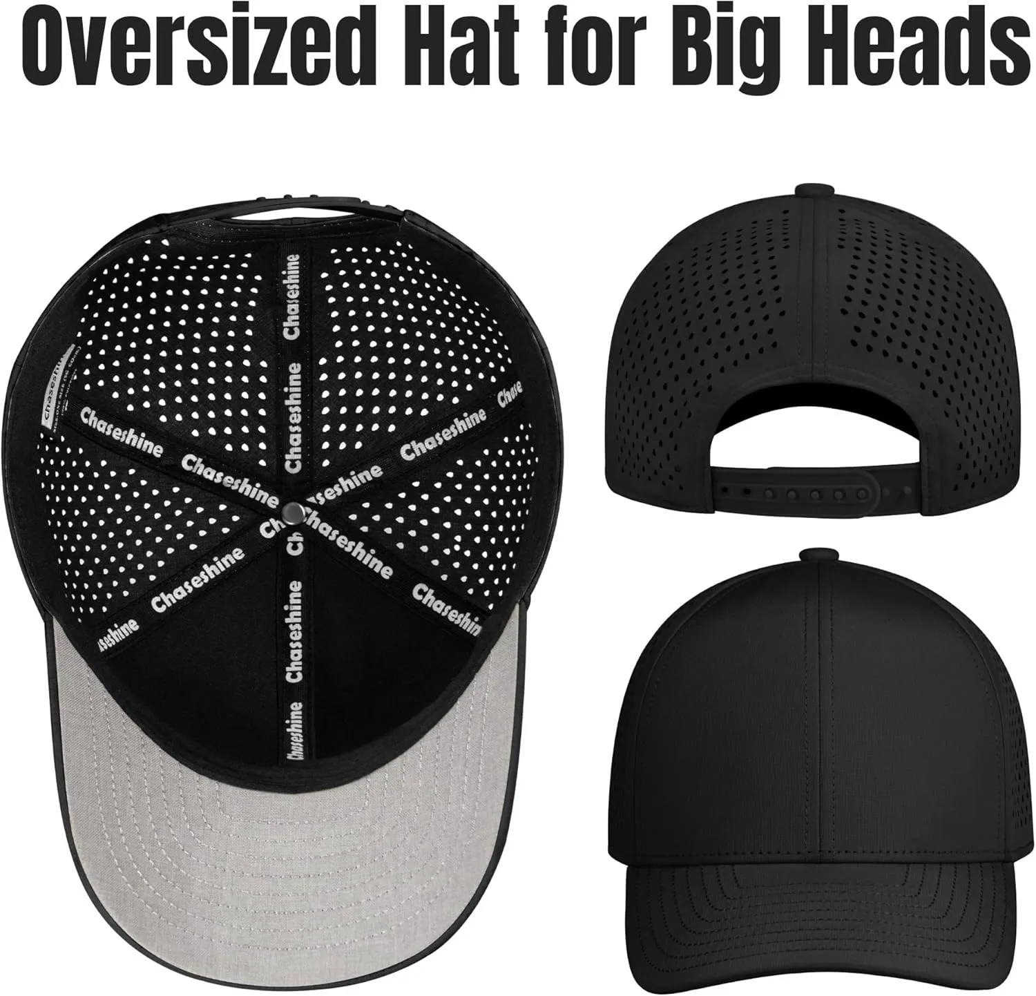 Performance Snapback Hats for Men Women,6 Panel Baseball Cap,Golf,Running,Workout