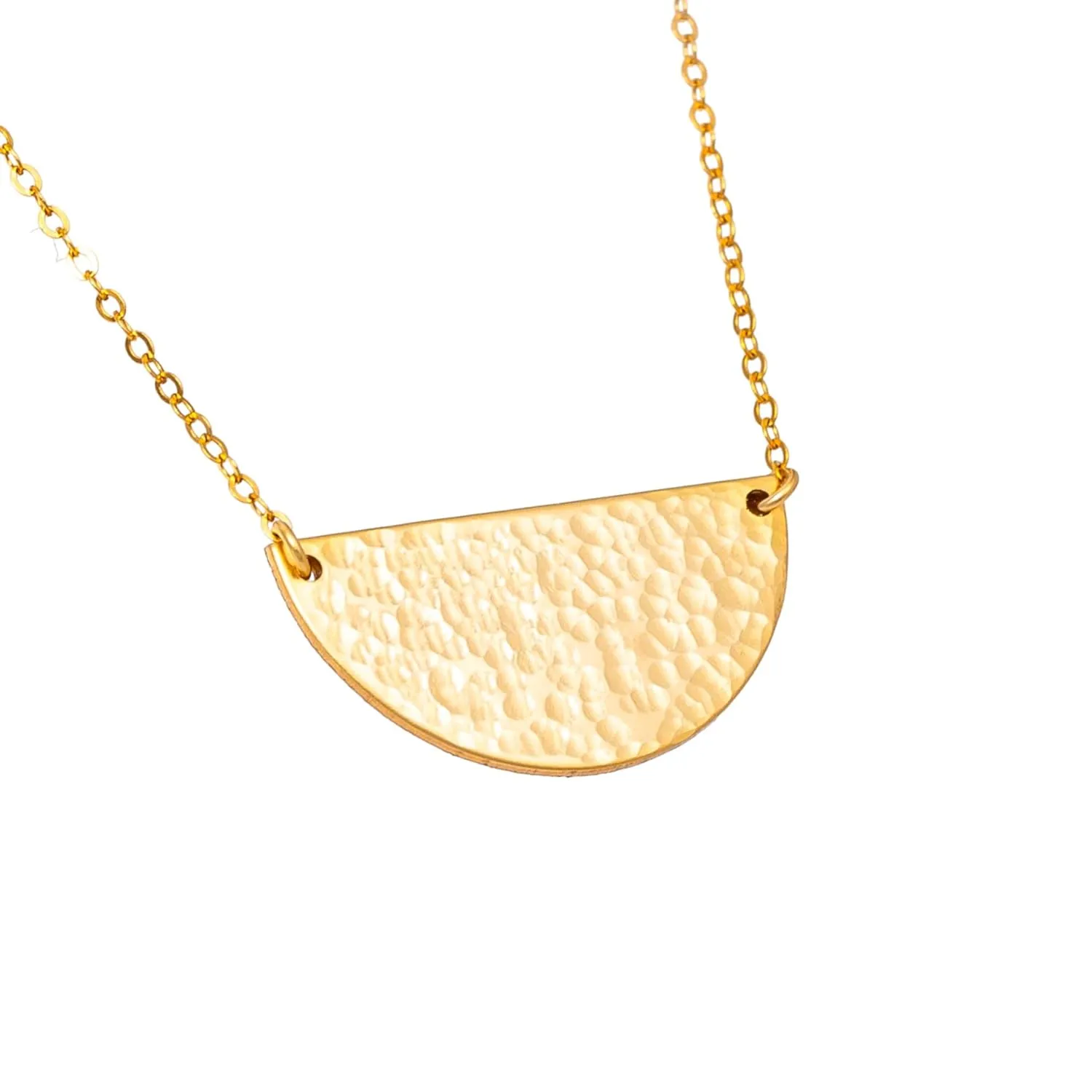 Personalized Half Hammered Circle Moon Initial Pendant Necklace, 14K Rose Gold fill, 14K Gold Fill, 925 Sterling Silver Delicate Layering Gratitude Sister Jewelry, Girlfriend Gifts