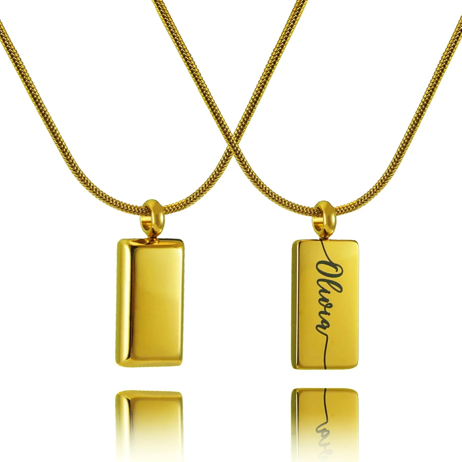 Personalized Name Necklace for Women, Gold Bar Pendant, Custom Engraved Jewelry Gift for Her Mom Friend