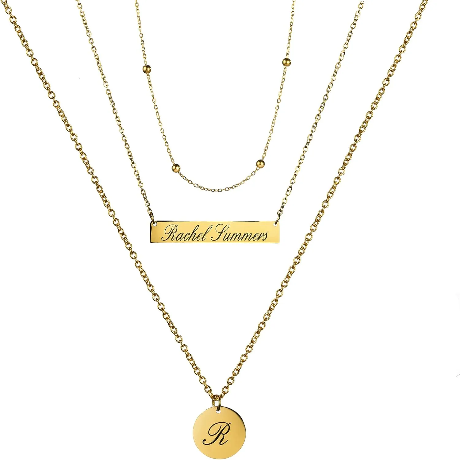 Personalized Necklace for Women, Custom Name Bar Pendant, Graduation Gift or Mothers Day Gift for Her, Gold Name Plate for Mom
