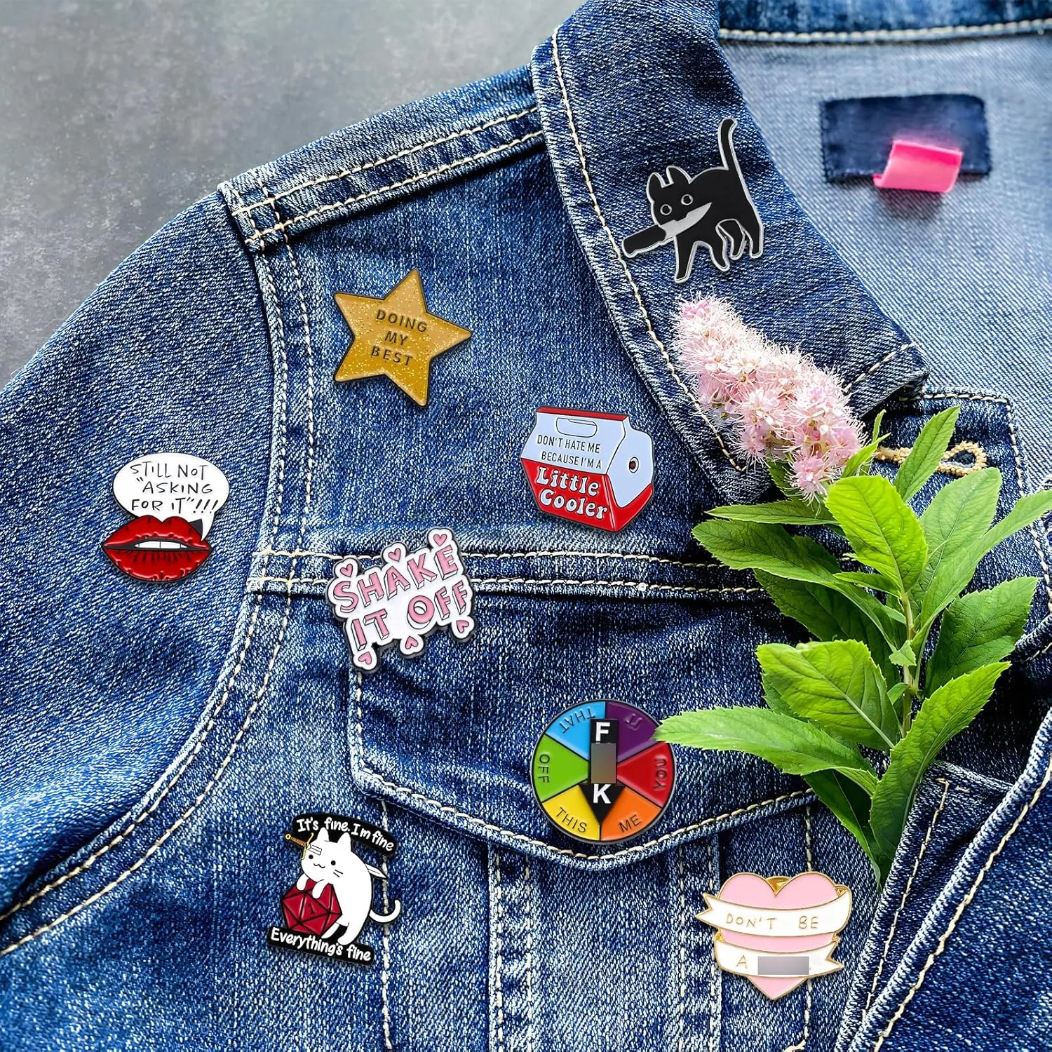 Pibupibu 12 Pack Fun Enamel Pins for Backpacks Jacket Lapel Hat Bag Cool Pins Set, Novelty Mood Funny Cheap Art Brooches Accessories Gifts