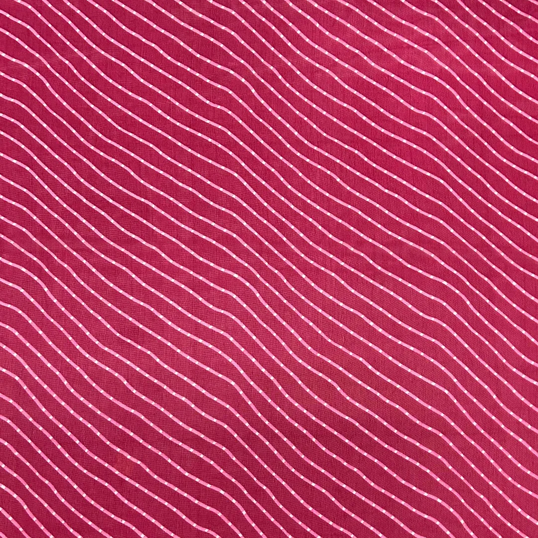 Pink Stripes Printed Georgette Fabric (Wholesale)
