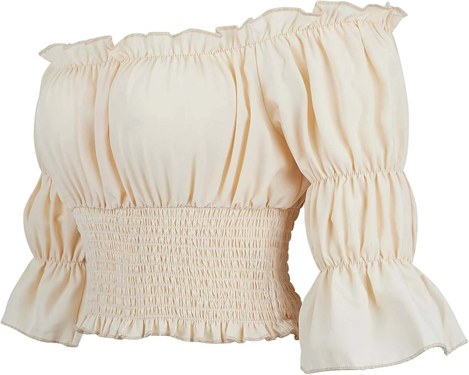 Pirate Shirt Women Renaissance Blouse Crop Top Off Shoulder Tops for Womens Pirate Costume