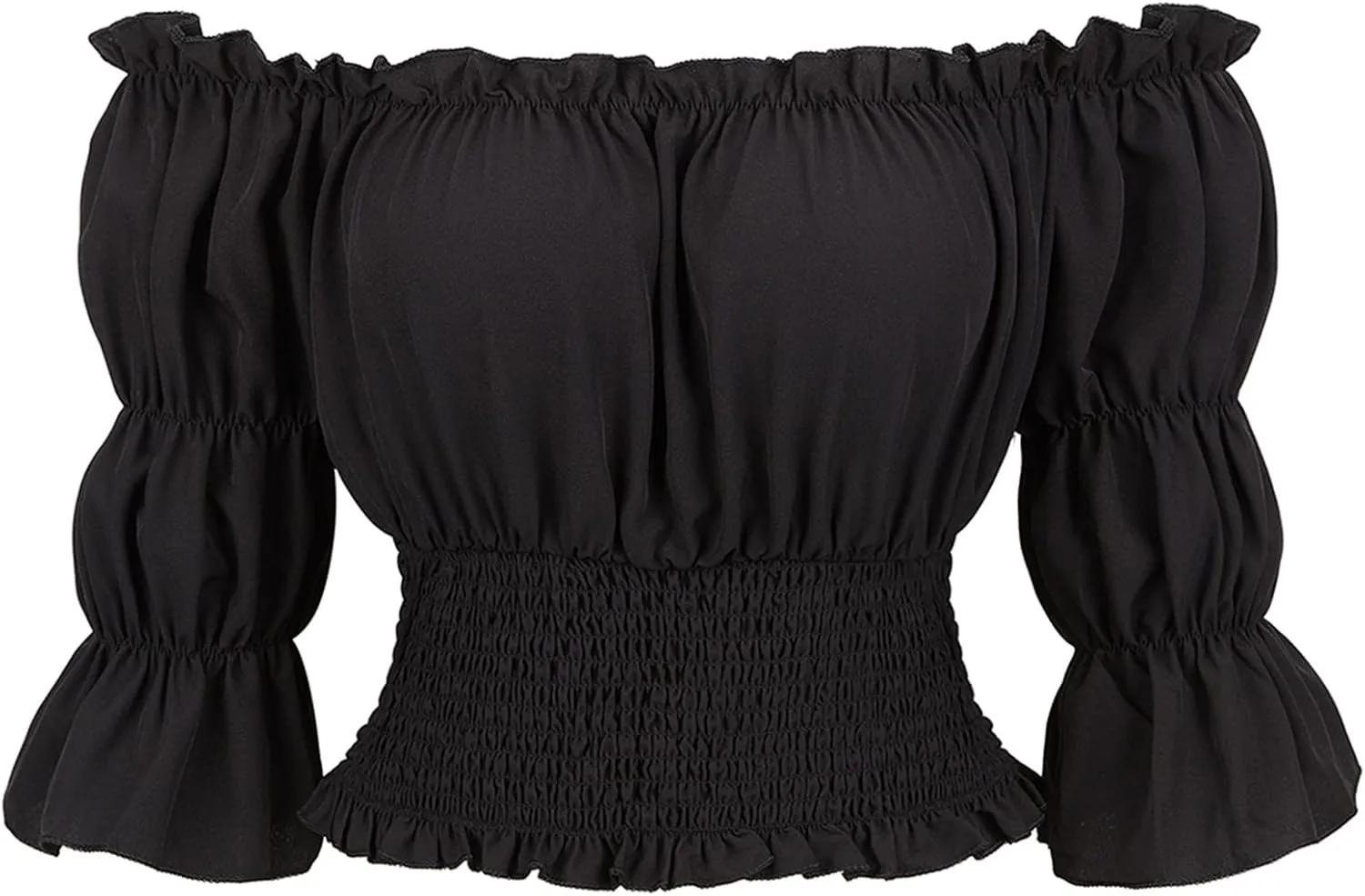 Pirate Shirt Women Renaissance Blouse Crop Top Off Shoulder Tops for Womens Pirate Costume