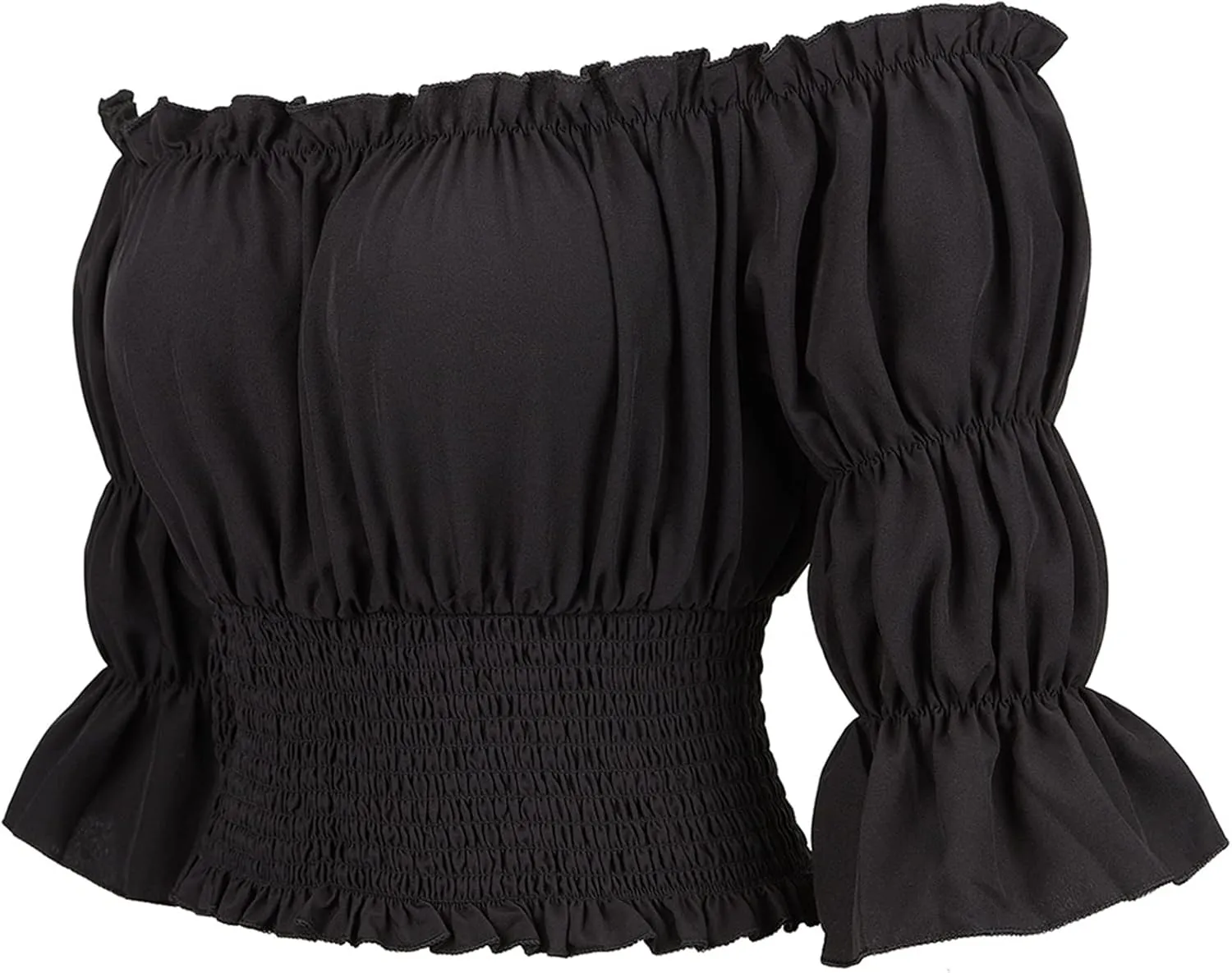 Pirate Shirt Women Renaissance Blouse Crop Top Off Shoulder Tops for Womens Pirate Costume