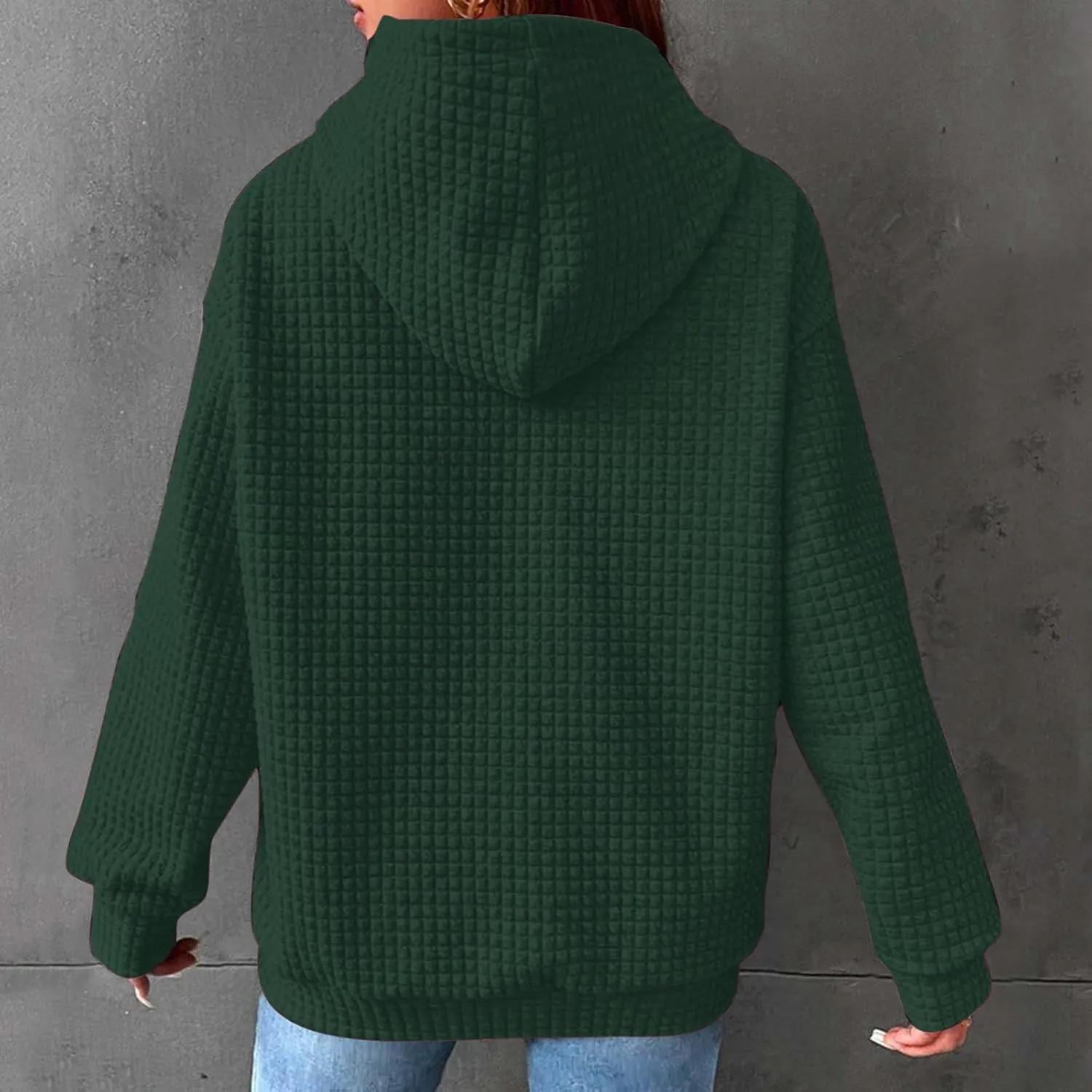 Plain Hoodie for Women Oversized Baggy Long Sleeve Drawstring Hooded Fashion Hide Belly Classic-Fit Hoodie
