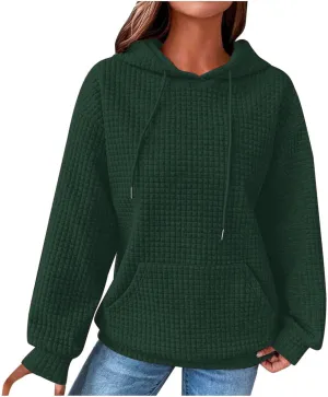 Plain Hoodie for Women Oversized Baggy Long Sleeve Drawstring Hooded Fashion Hide Belly Classic-Fit Hoodie