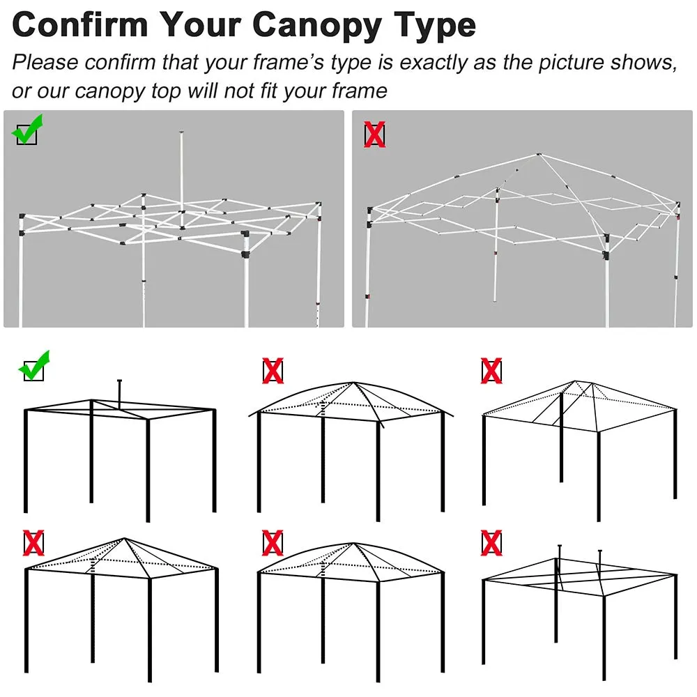Pop Up Canopy Top Replacement Roof 10'x10'