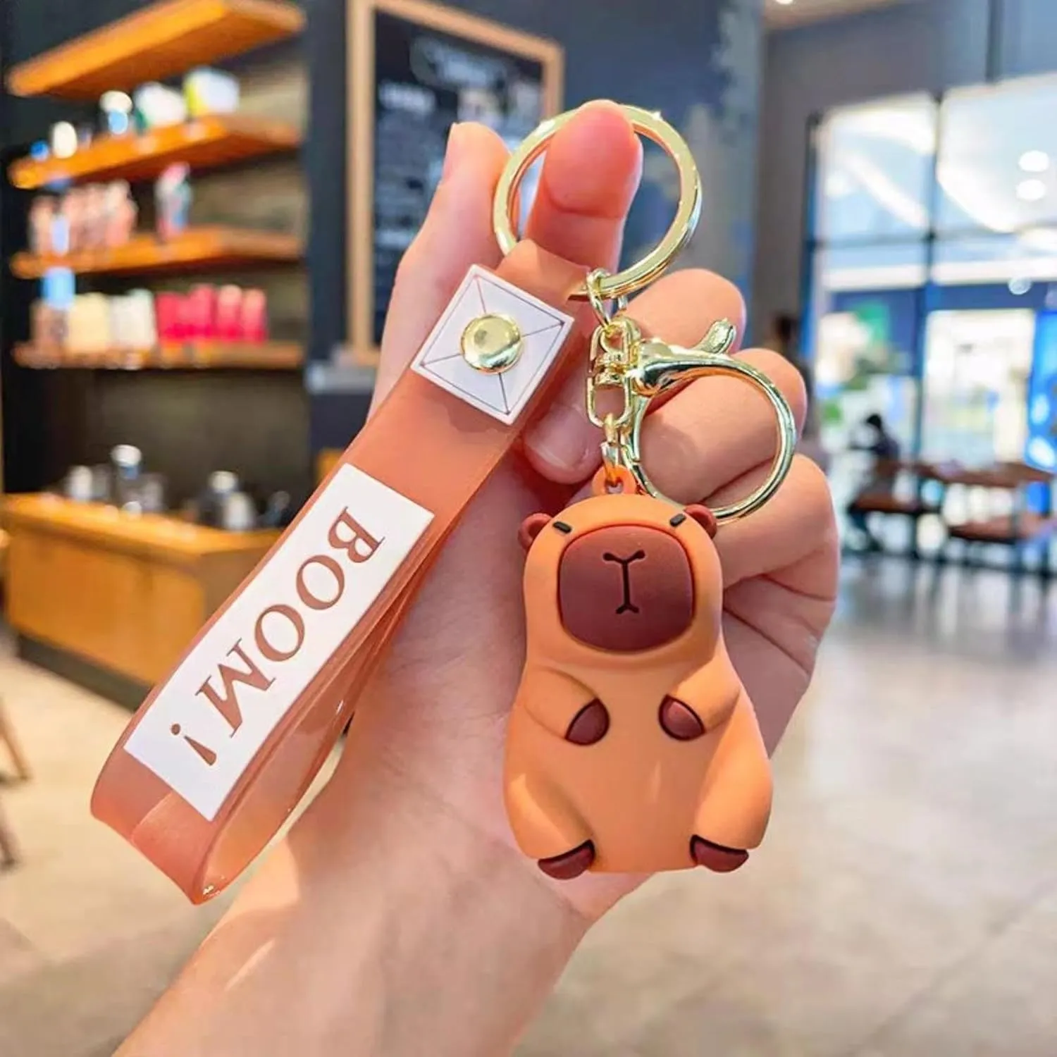 PVC Capybara Keychains with Duck Hat, Animal Keychain Gifts for Women Girls Ladies Grilfriend