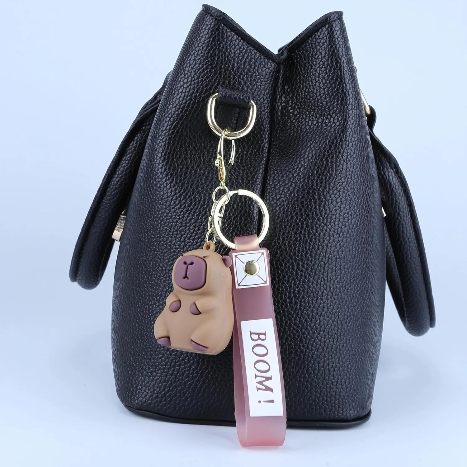 PVC Capybara Keychains with Duck Hat, Animal Keychain Gifts for Women Girls Ladies Grilfriend