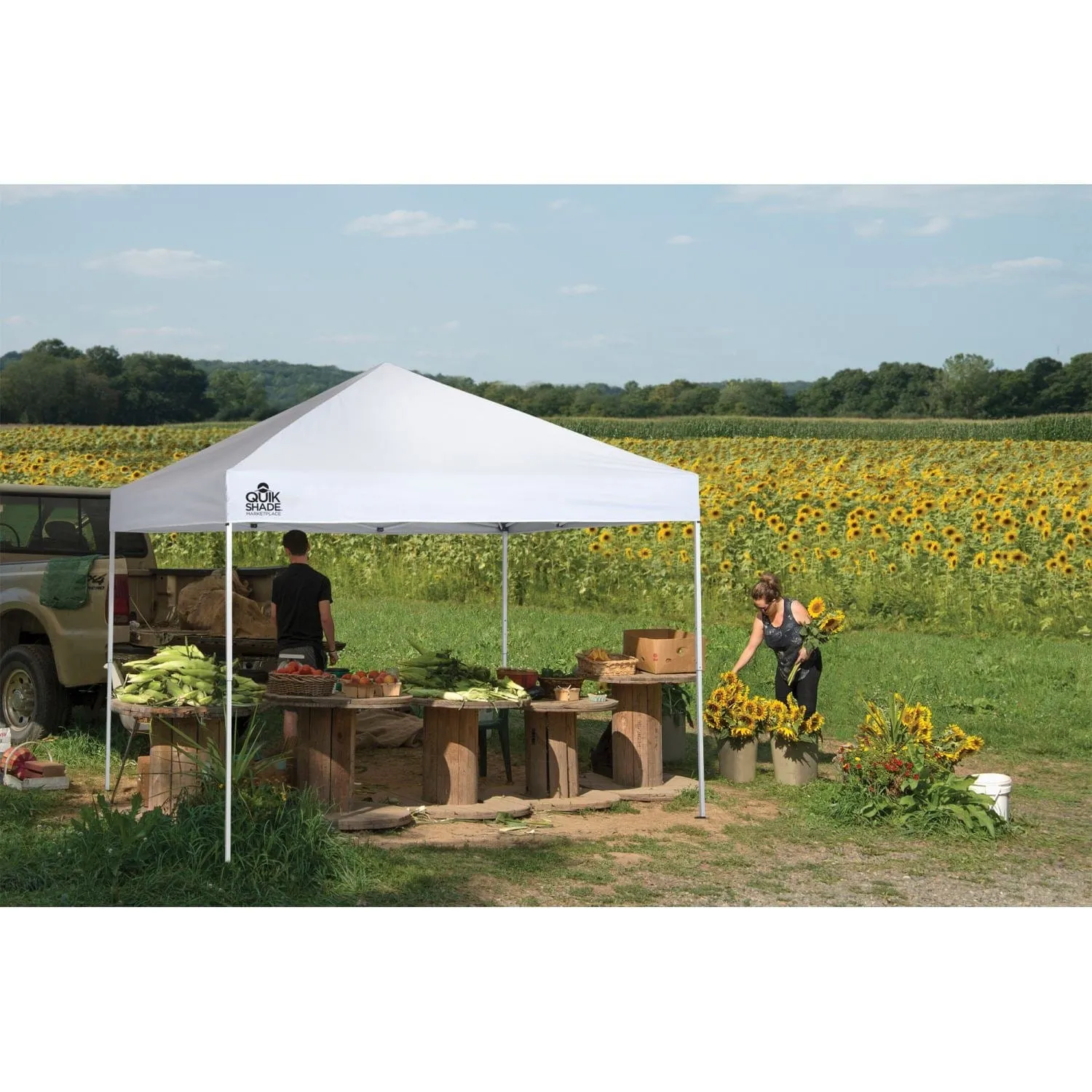 Quik Shade | Marketplace MP100 Ultra Compact 10 x 10 ft. Straight Leg Canopy - White