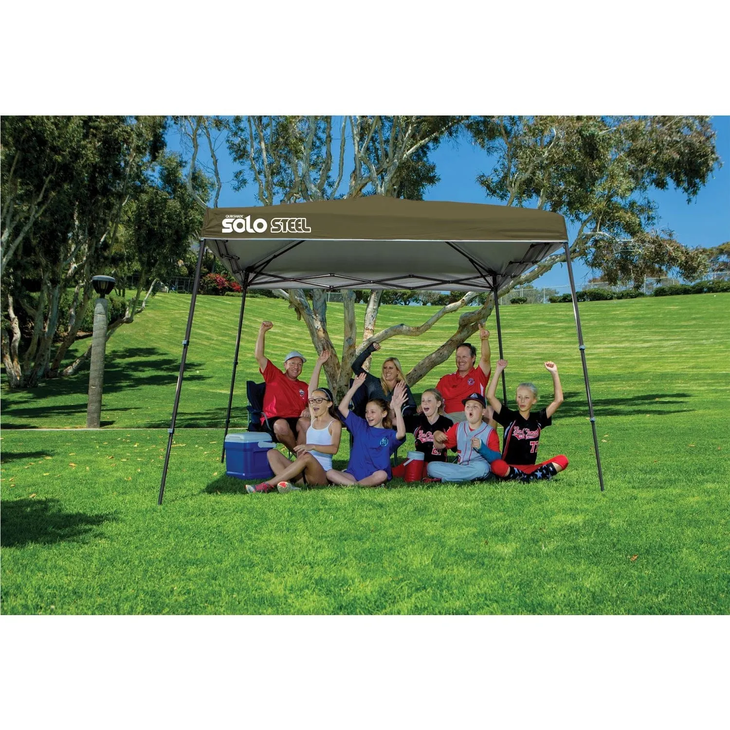 Quik Shade | Solo Steel 72 11' x 11' Slant Leg Canopy - Olive