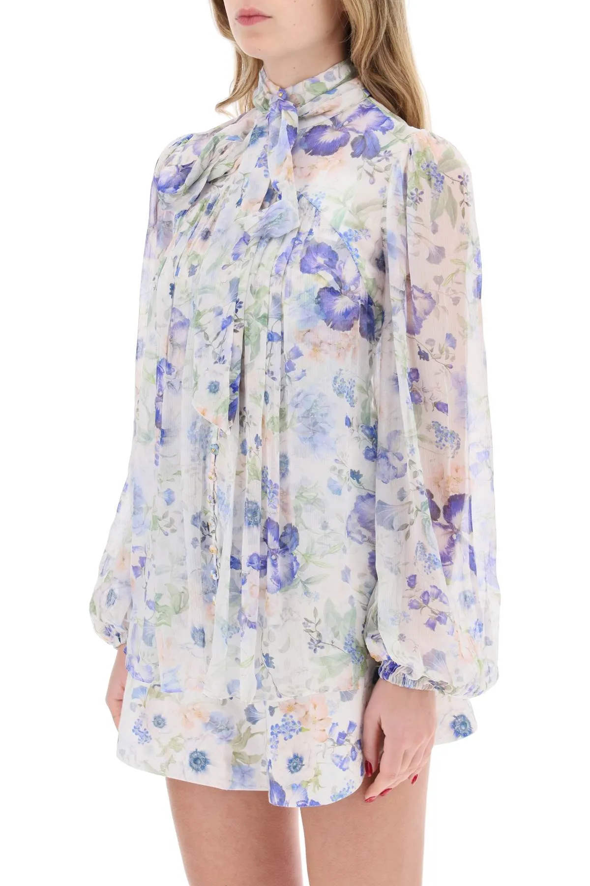 "floral nature blouse with puff