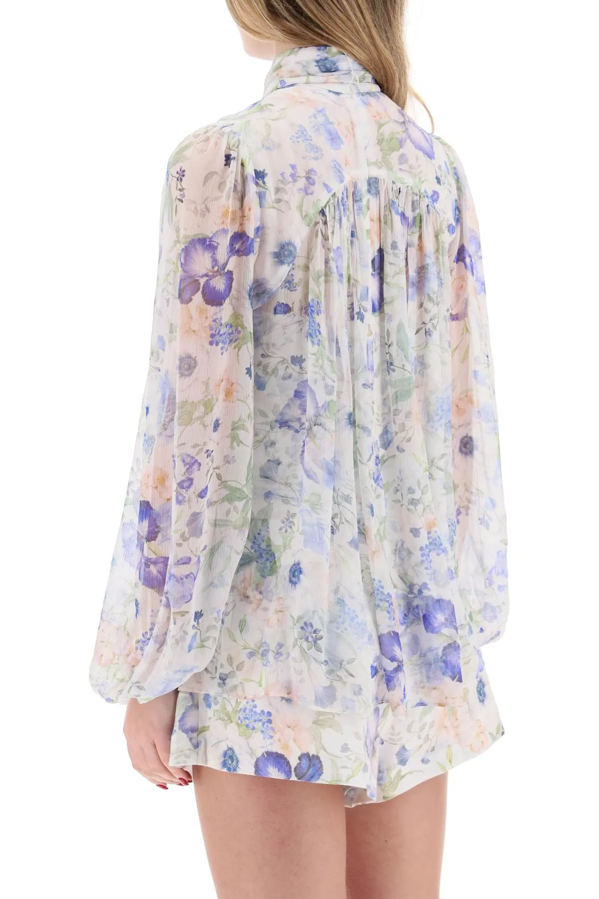 "floral nature blouse with puff