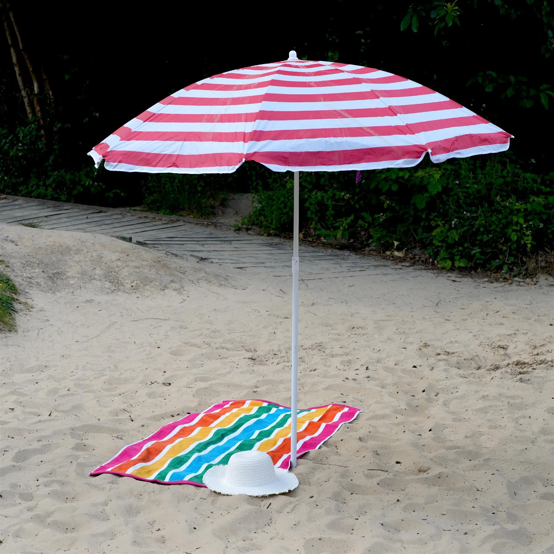 Red Garden Parasol 1.7m