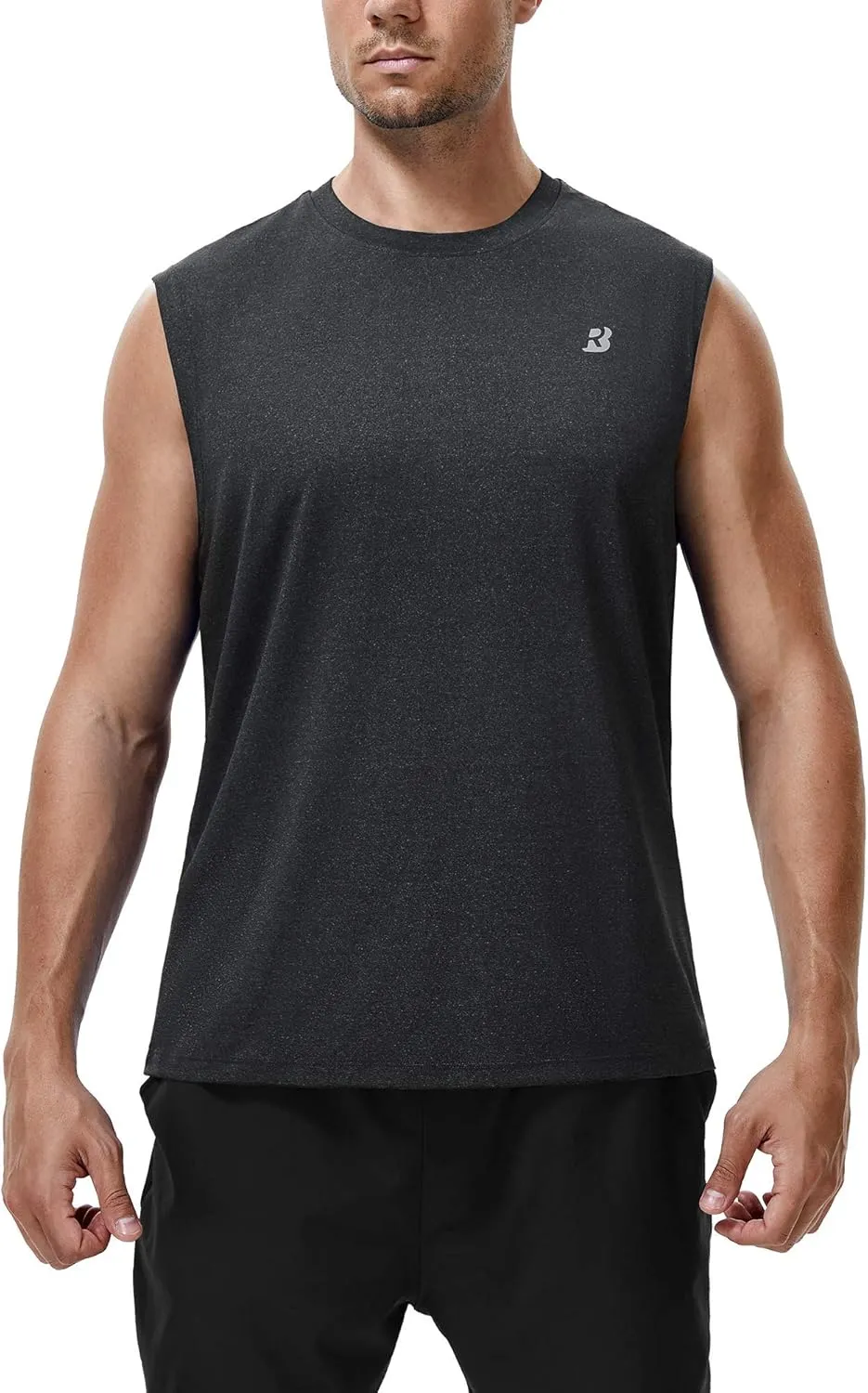 Roadbox Workout Sleeveless Shirts for Men Athletic Gym Basketball Quick Dry Muscle Tank Tops