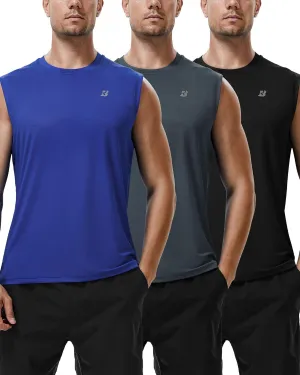 Roadbox Workout Sleeveless Shirts for Men Athletic Gym Basketball Quick Dry Muscle Tank Tops