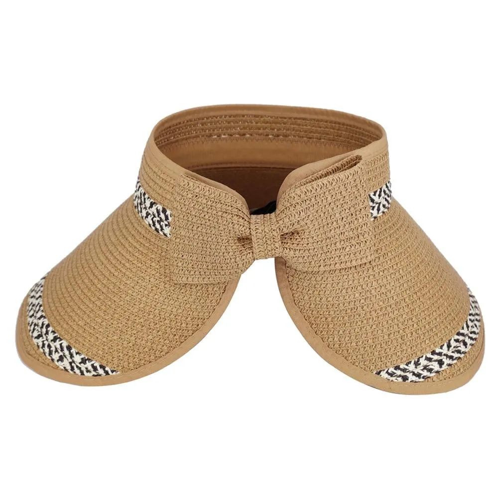 Roll Up Sun Visor w/ Woven Inlay