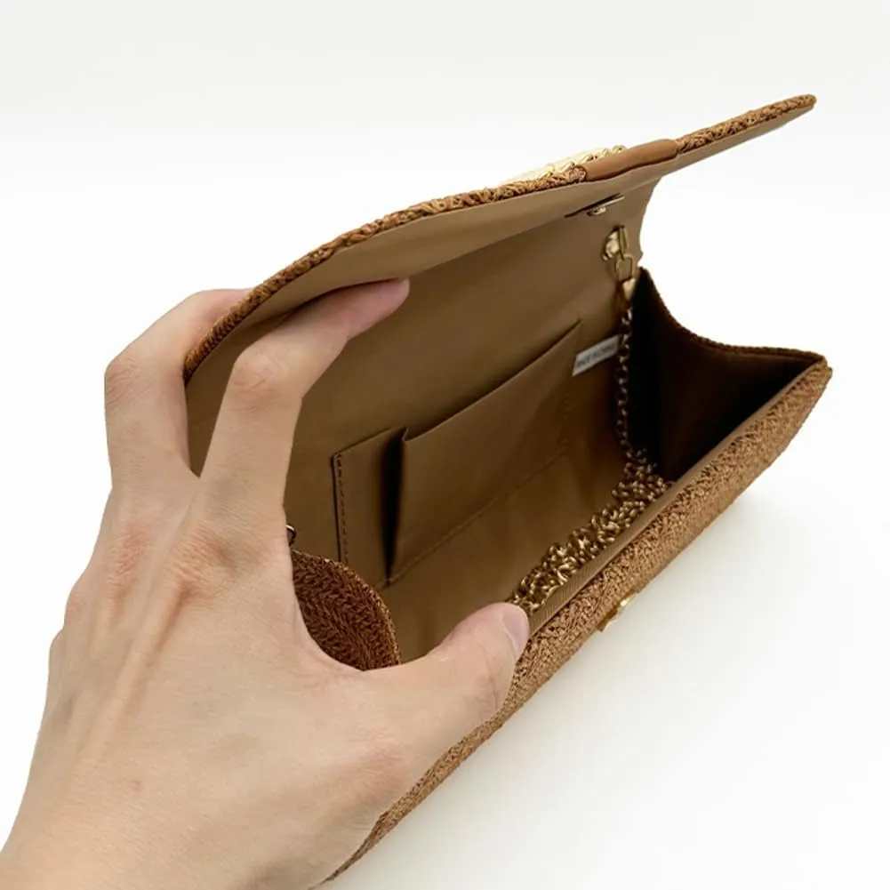 Rungion Straw Clutch Purses for Women Small Envelope Pouch Crossbody Shoulder Bag Chian Handbags Summer Woven Beach Bag 2025