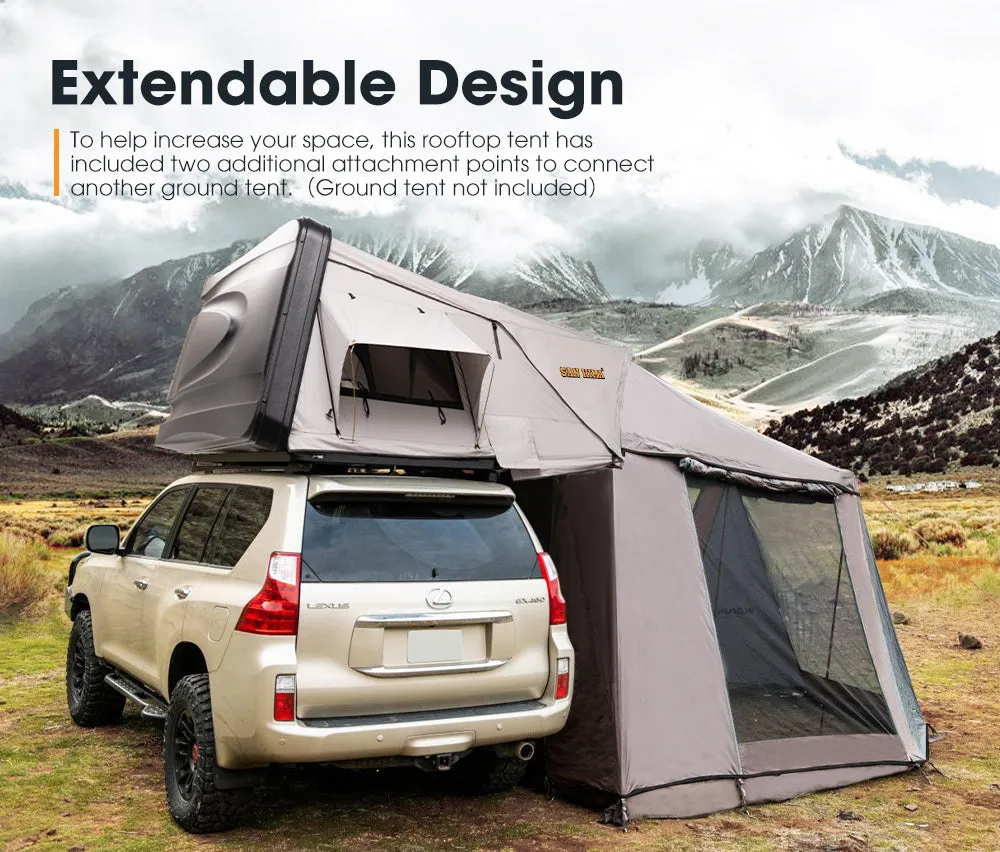 San Hima Jervis Roof Top Tent Hardshell Side opening King Size Camping 4WD
