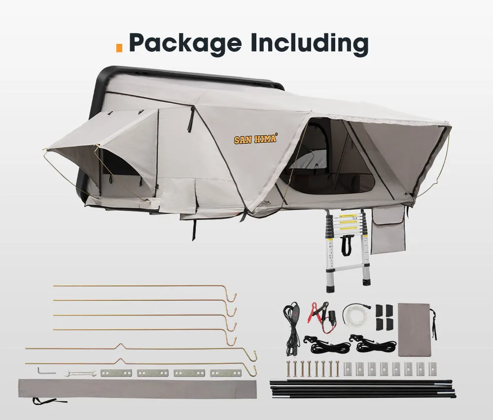San Hima Jervis Roof Top Tent Hardshell Side opening King Size Camping 4WD