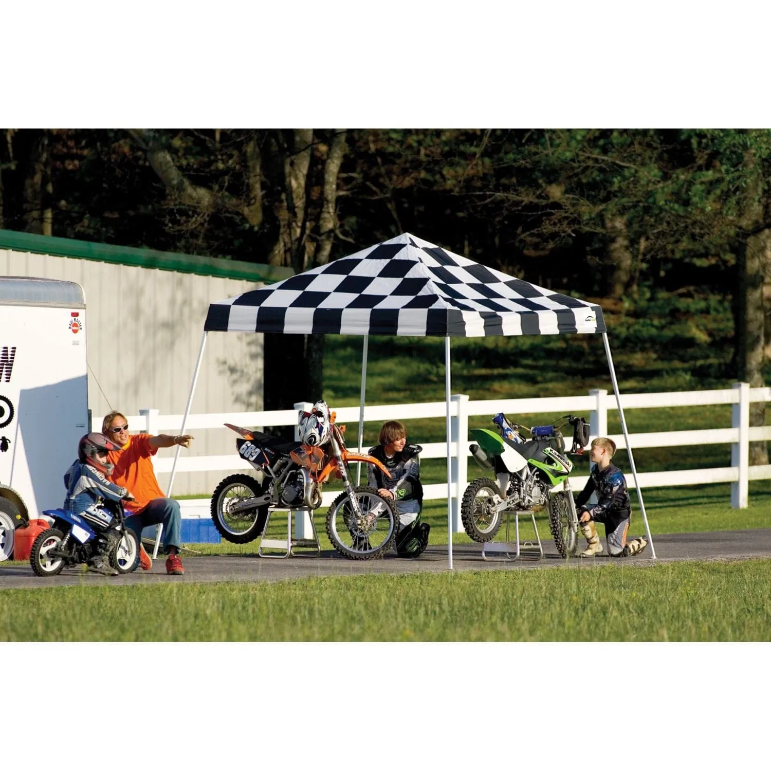 ShelterLogic | Pop-Up Canopy HD - Slant Leg 10 x 10 ft. Checkered Flag