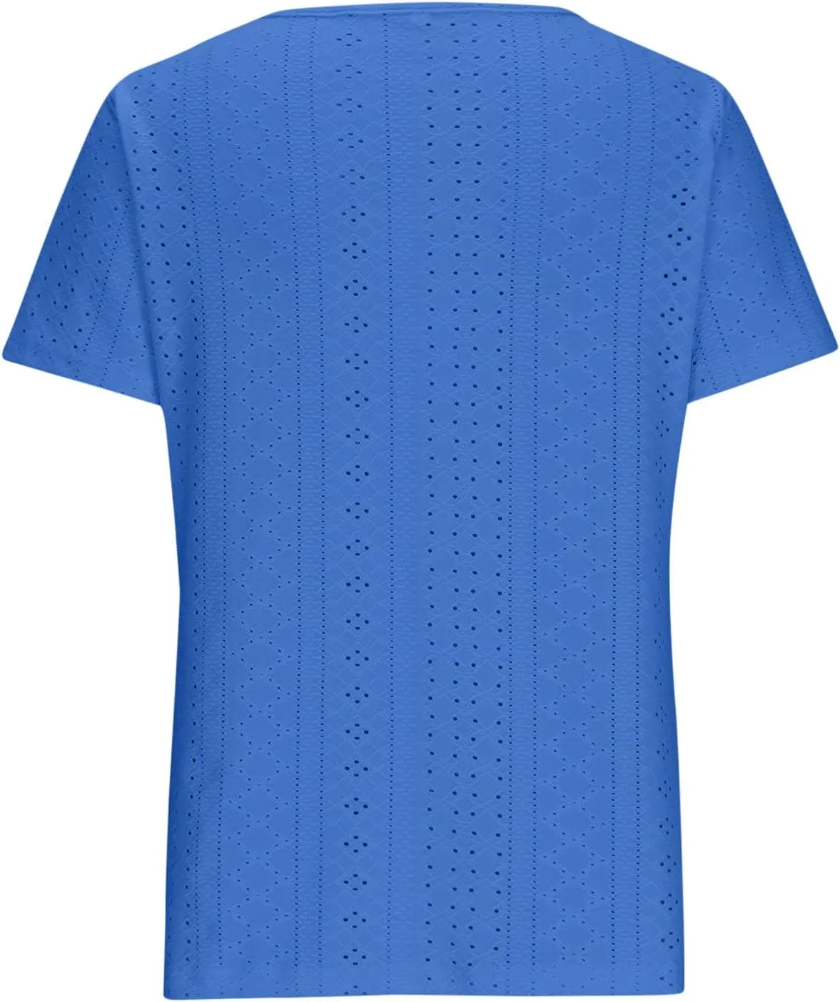 Short Sleeve Shirts for Women Dressy Casual Hollow Button Scoop Neck Solid Color Blouses Cute Sexy Summer Tops