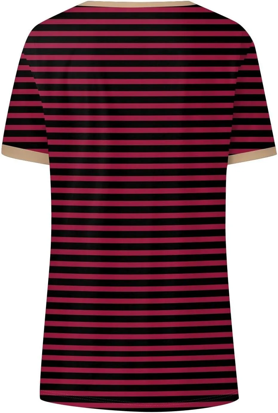 Short Sleeve Shirts for Women Dressy Casual Loose Fit Striped V Neck Blouses Daily Work Dating T Shirts