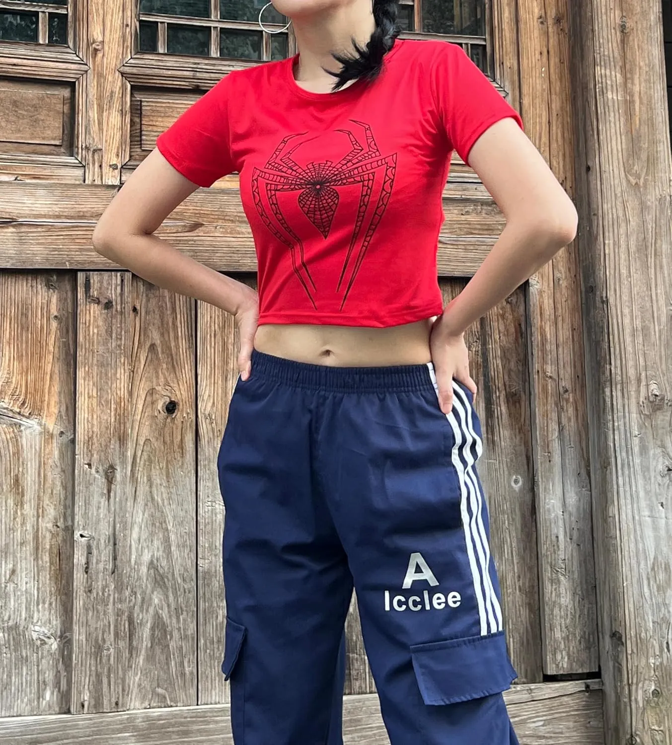 Sipder Print T Shirts for Women Short Sleeve Shirts Summer Tops Casual for Women 2024