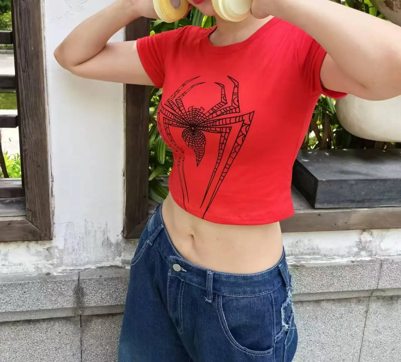 Sipder Print T Shirts for Women Short Sleeve Shirts Summer Tops Casual for Women 2024