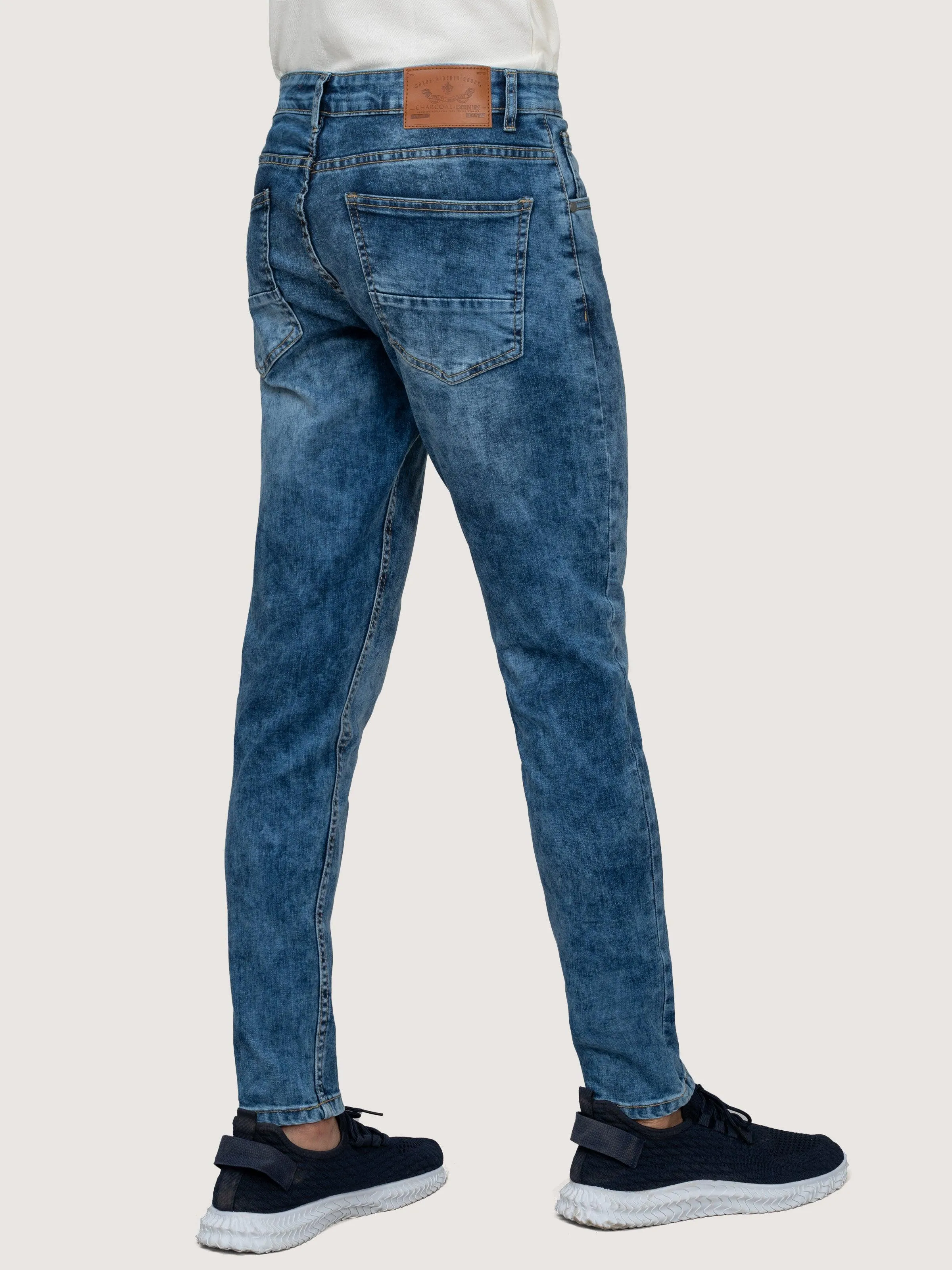 SLIM LEG DENIM JEANS MID BLUE RANDOM