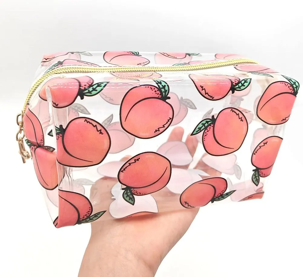 Small Cosmetic Bag Clear Makeup Bag Travel Make Up Organizer Case Women Printed Waterproof Toiletry Bag Square Pouch for Transparen Purse for Cute Pouch