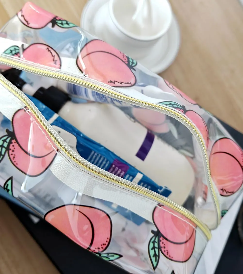 Small Cosmetic Bag Clear Makeup Bag Travel Make Up Organizer Case Women Printed Waterproof Toiletry Bag Square Pouch for Transparen Purse for Cute Pouch
