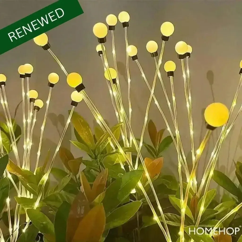 Solar Decorative Exterior Home Lighting Fairy Firefly Lights Waterproof For Garden, Patio ( copper wire, Warm )(Renewed)