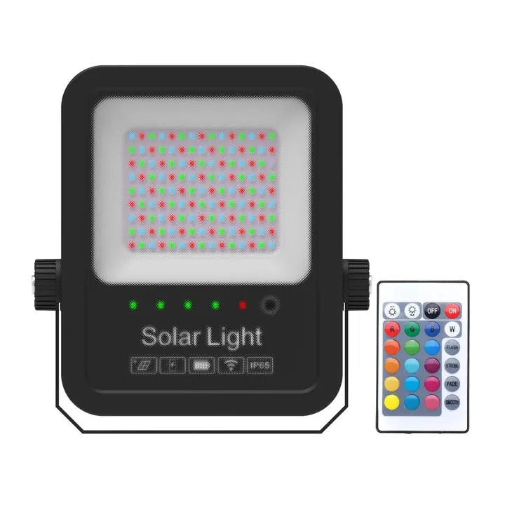 Solar Powered RGB Waterproof Floodlight For Home, Outdoor and Garden With Remote Control