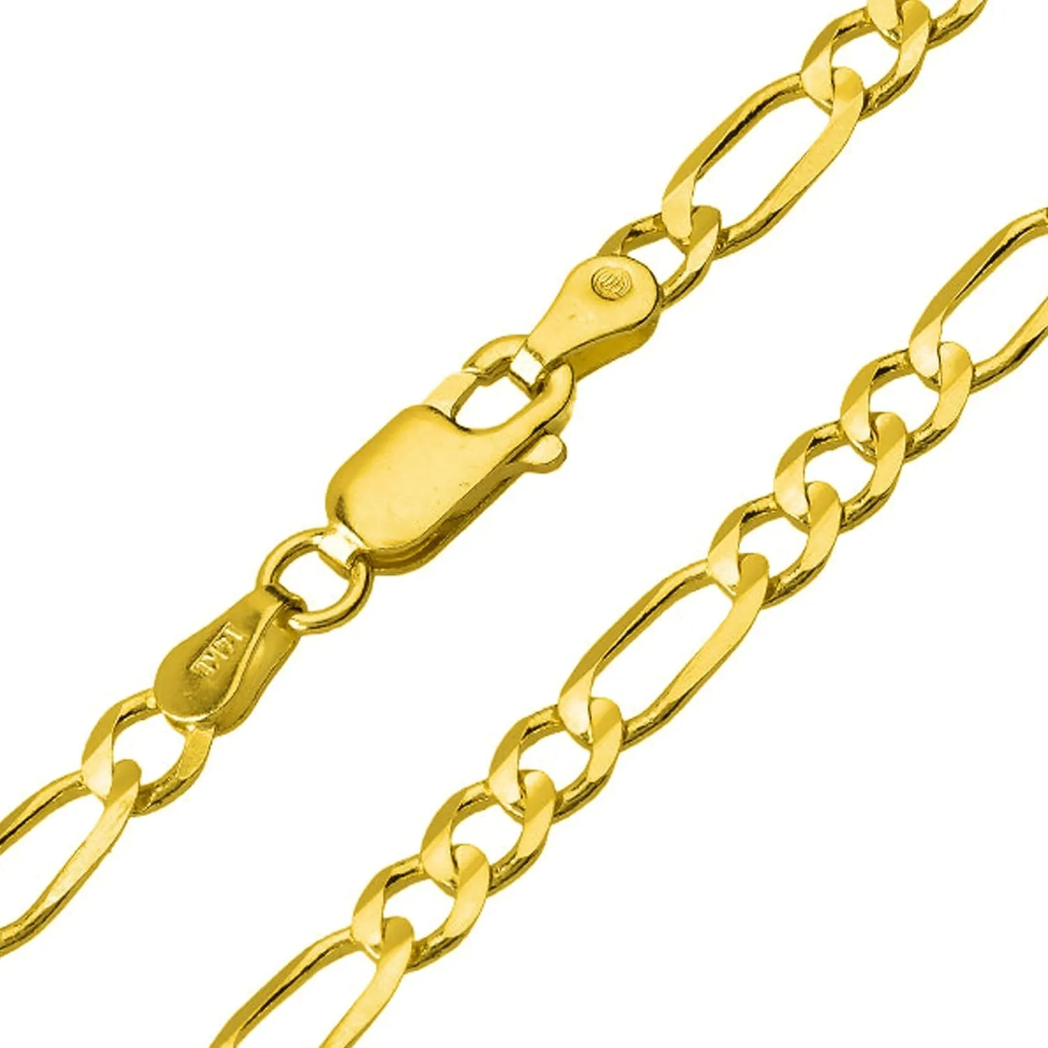 Solid 14k Yellow Gold Engravable Personalized Vertical Bar Charm Pendant with Cable, Curb, or Figaro Chain Necklaces