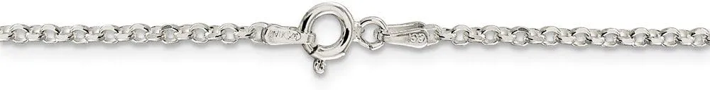Solid 925 Sterling Silver 2mm 8 Side Diamond-Cut Cable Chain Necklace