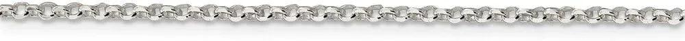 Solid 925 Sterling Silver 2mm 8 Side Diamond-Cut Cable Chain Necklace