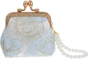 Sophisticated Clutch Purse with Chinese Brocade Elegant Makeup Bag for Women for Wedding Guest