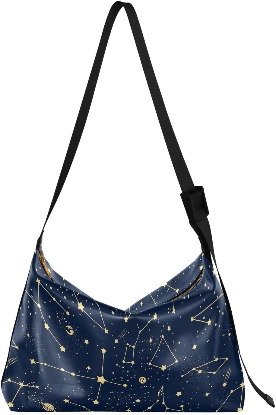 Space Constellation Stars Hobo Crossbody Bags for Women Leather Large Shoulder Bag Cross Body Trendy Womens Tote Bags Handbag for Travel Shopping