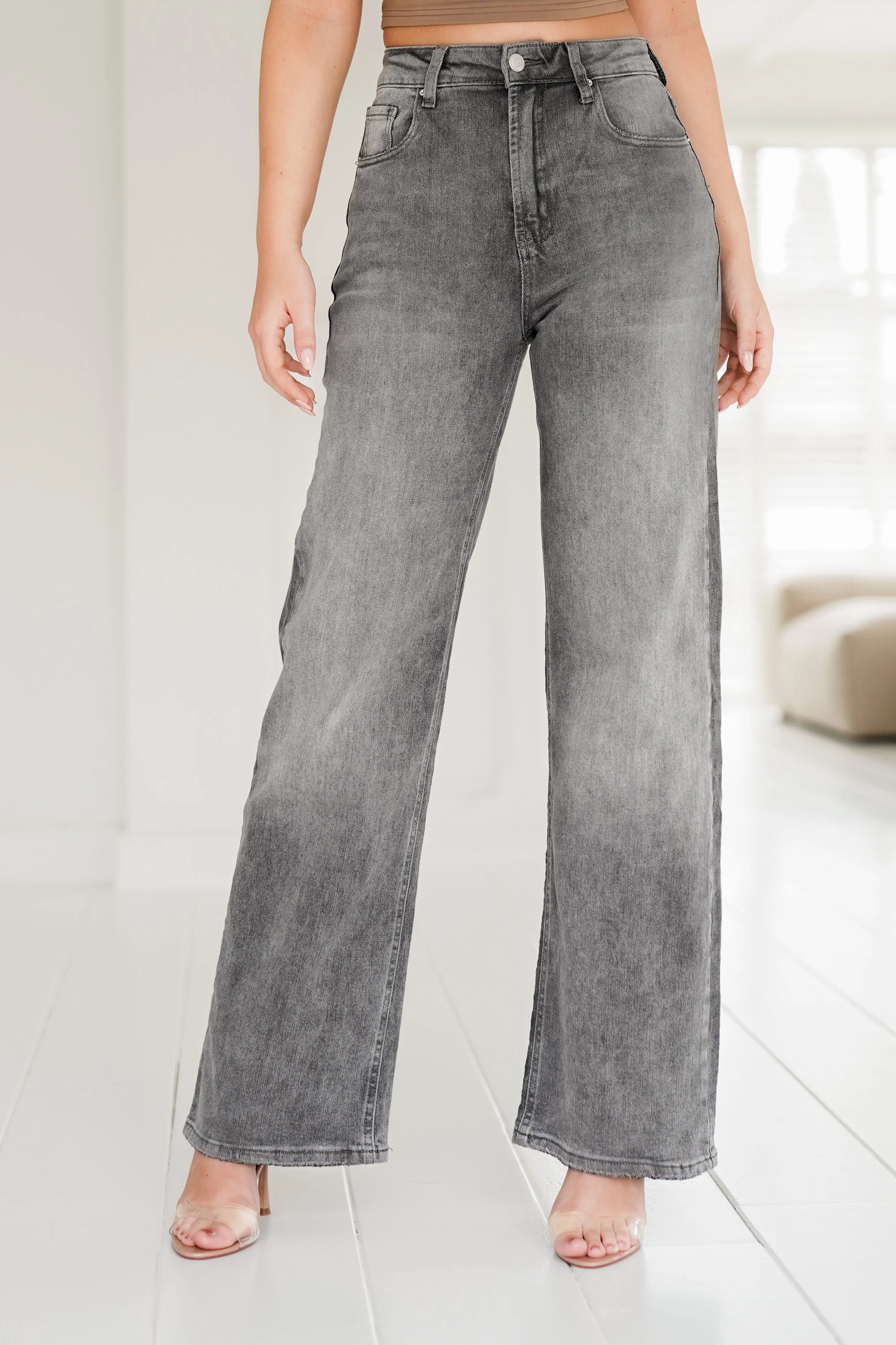 Straight leg jeans grijs - Raya