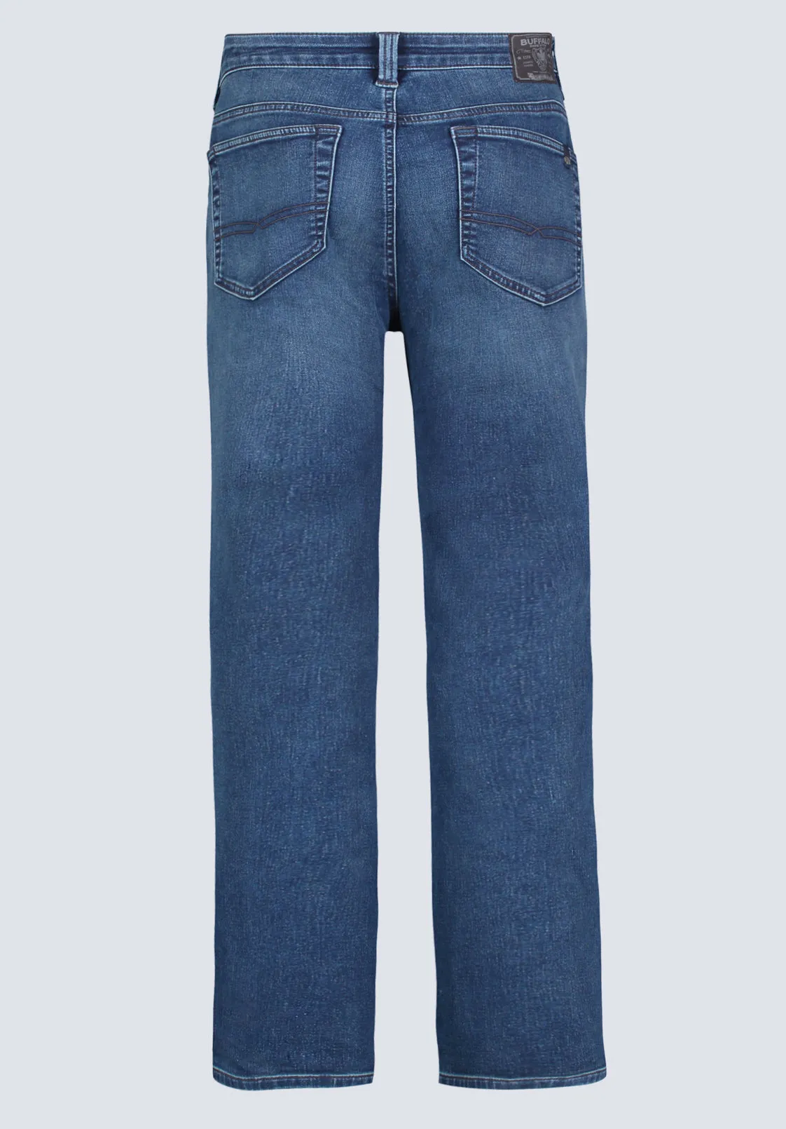 Straight Six Men's Freedom Flex Jeans, Whiskered Indigo - BM26018