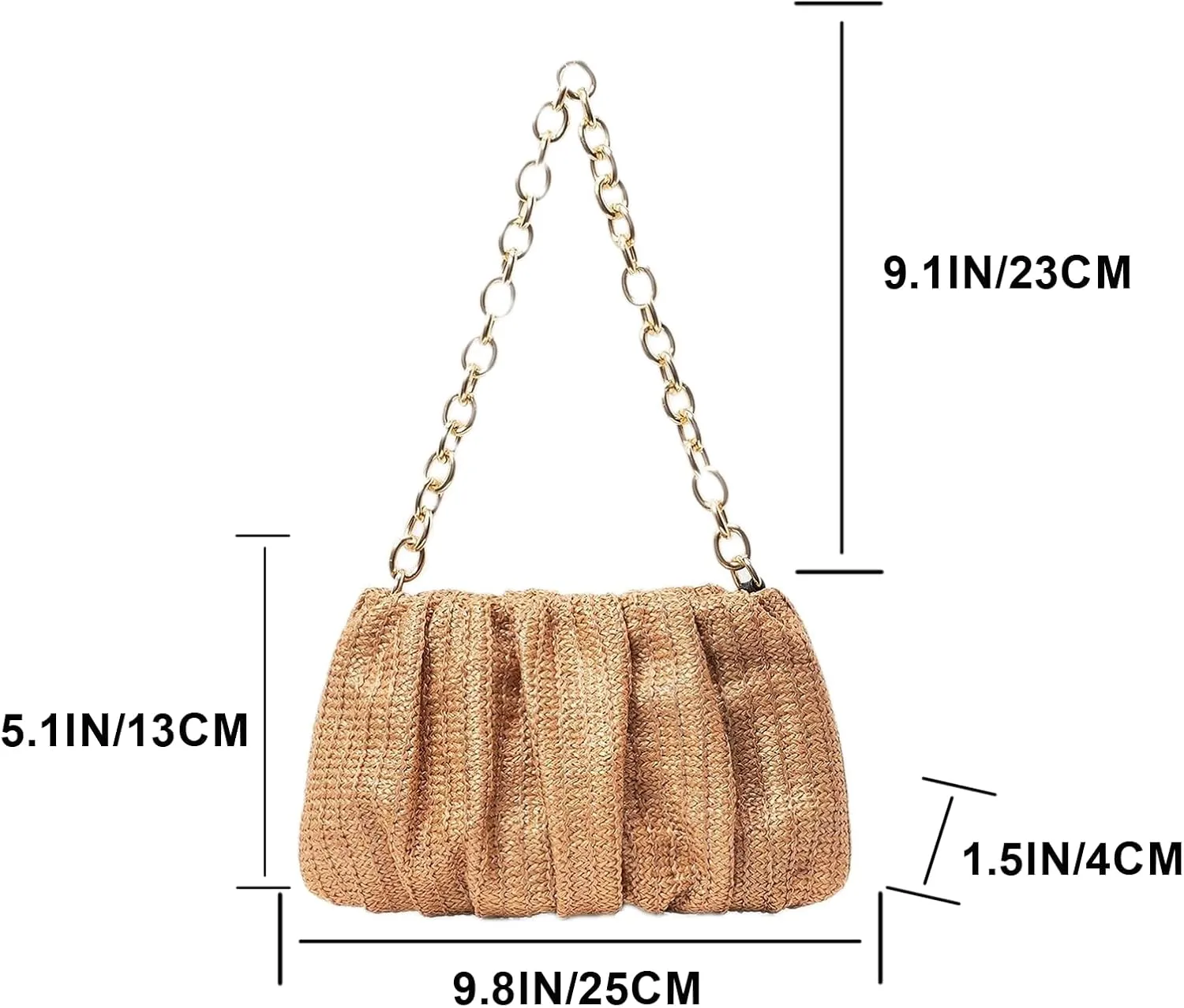 Straw Beach Bag Women Boho Bow Purse Small Summer Purse Soft Shoulder Bag Trendy Everyday Vacation Bag